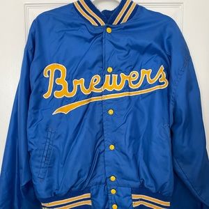Milwaukee Brewers Vintage Medium Bomber Coach Jacket